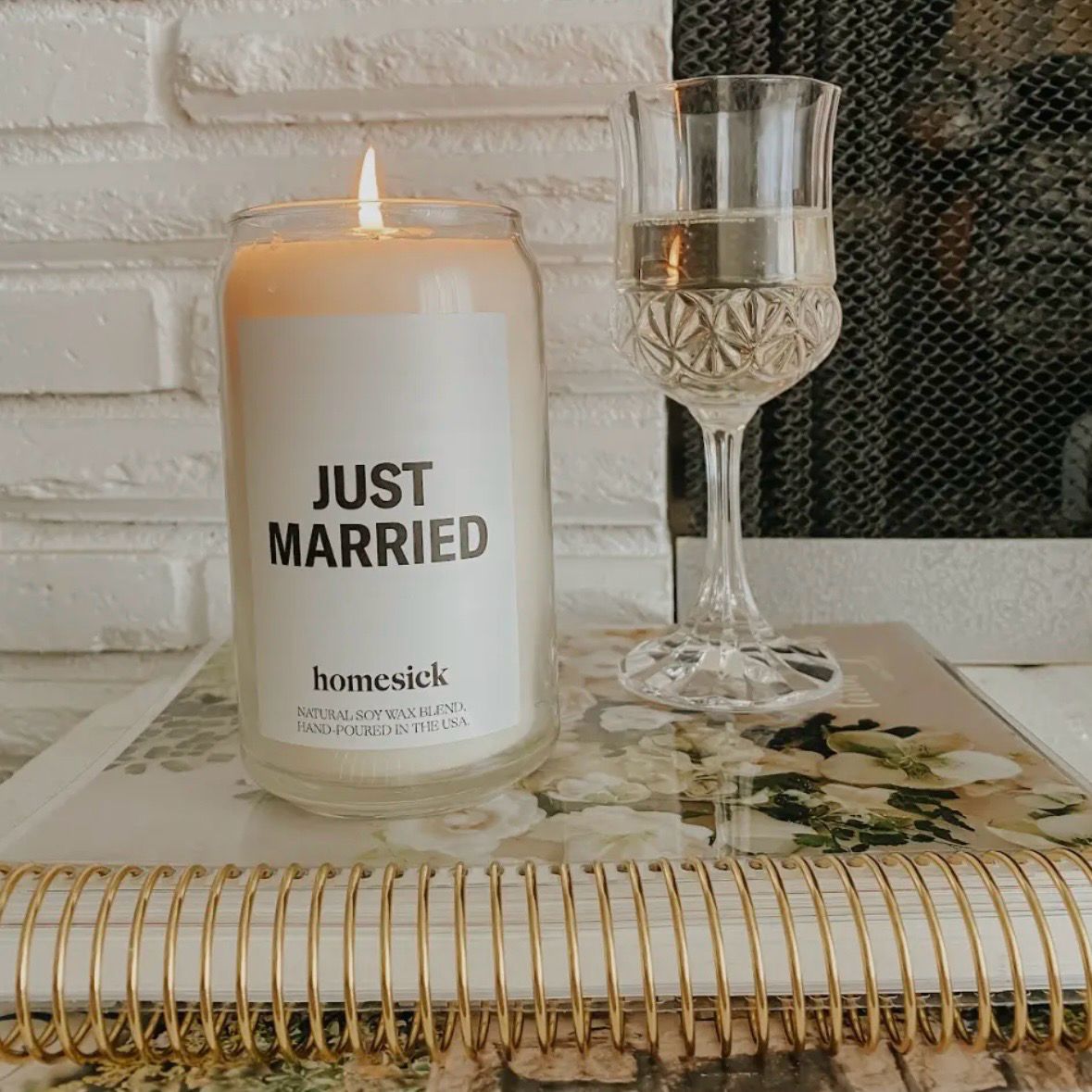 Just Married Candle