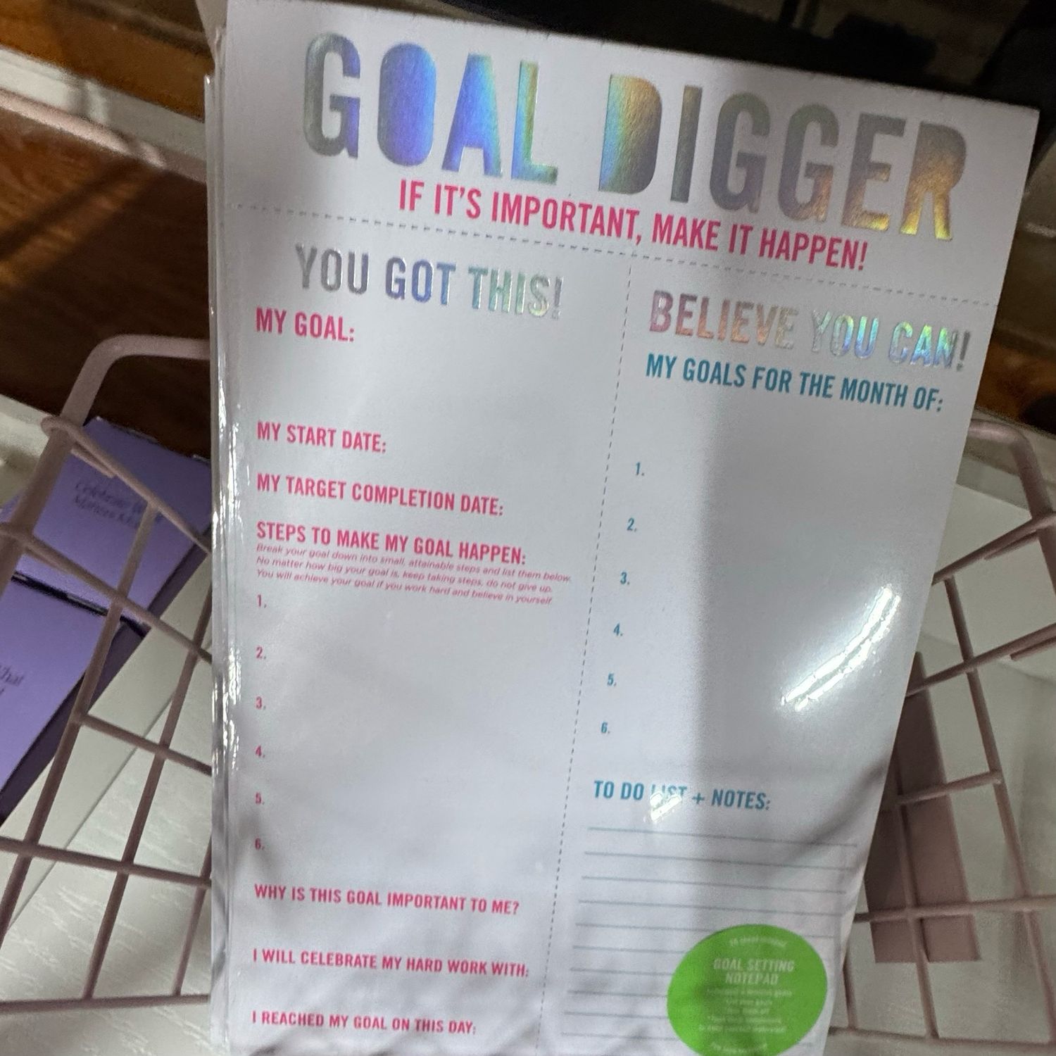 Goal Digger Note Pad