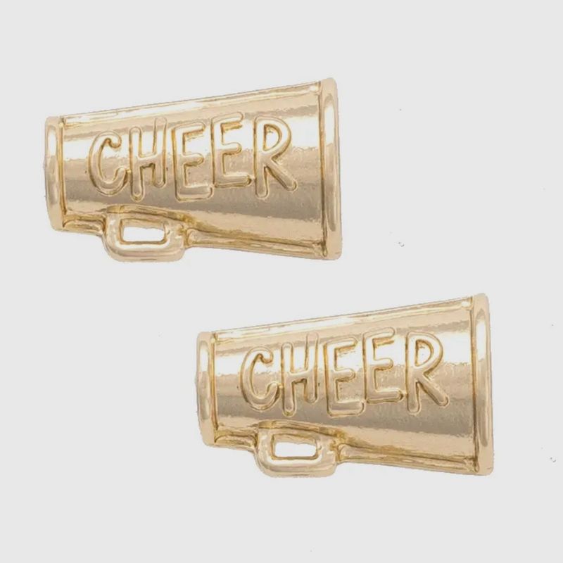 Cheer Stud Earrings in Shiny Gold