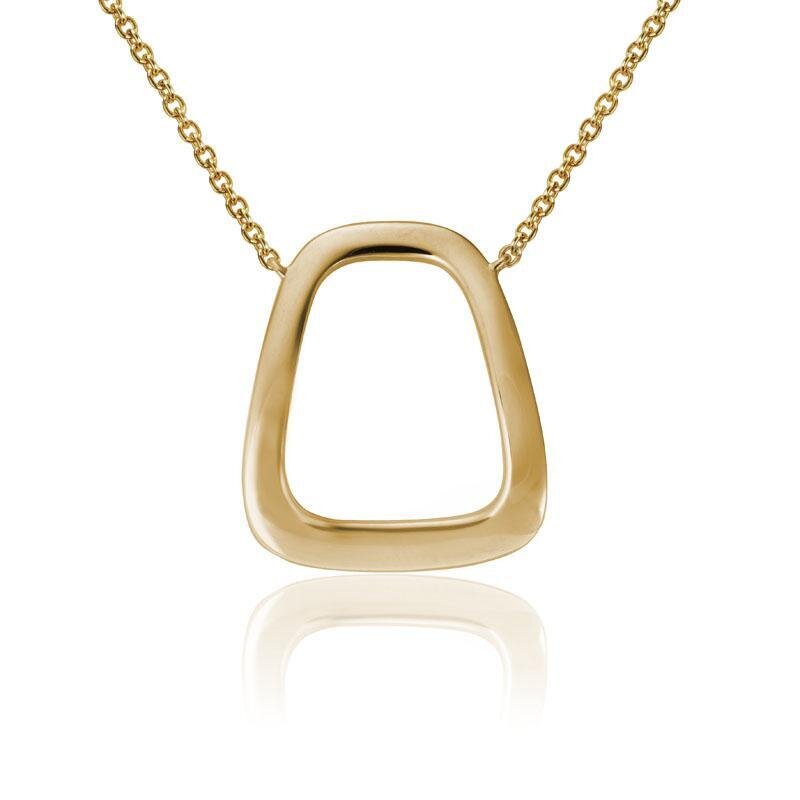 Yellow Gold Modern Open Space Necklace