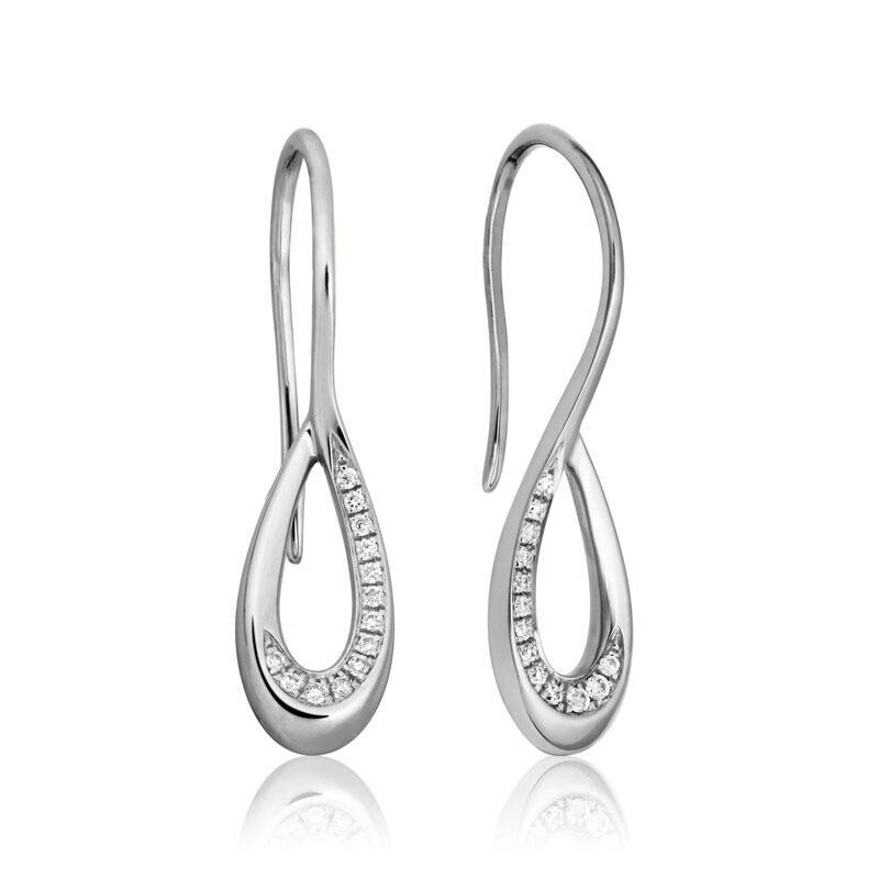 White Gold & Diamond Drop Earrings