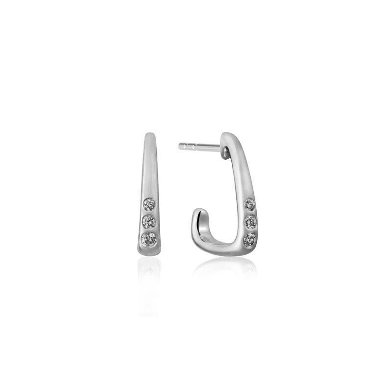 White Gold & Diamond Hoop Earrings