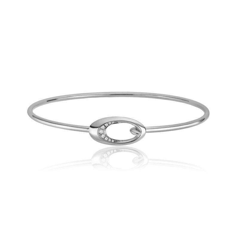 White Gold & Diamond Bangle Bracelet