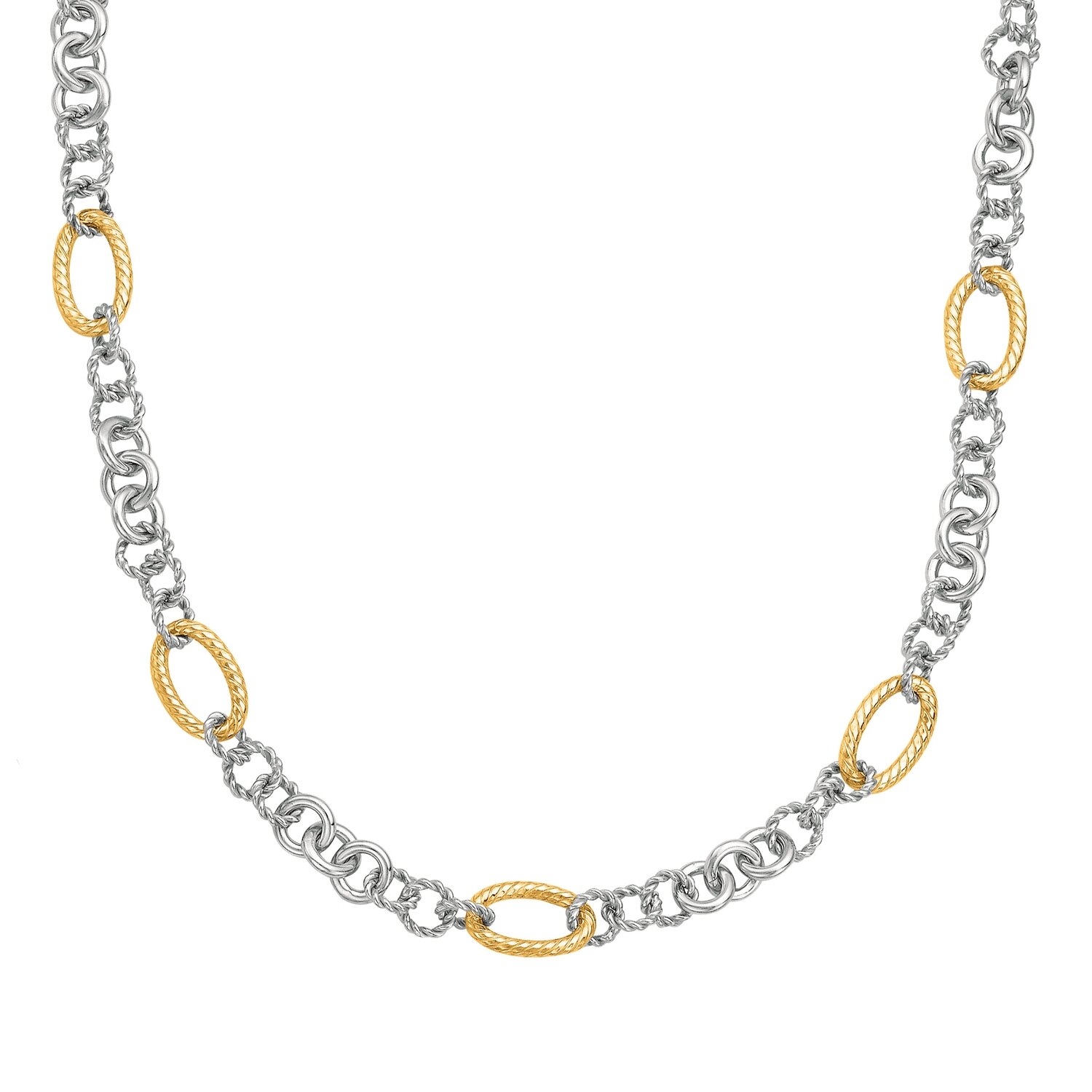 18K Yellow Gold & Italian Silver Necklace
