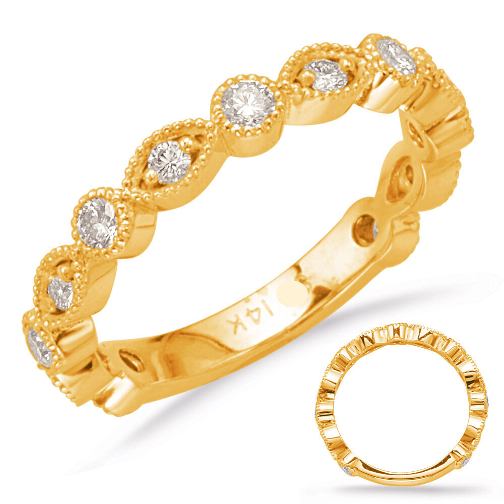 Yellow Gold Diamond Stackable Band