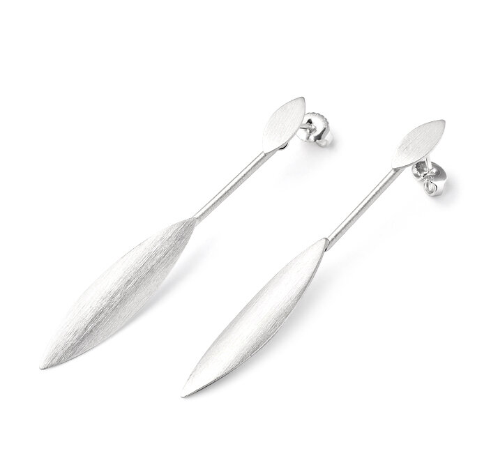 Silver & Rhodium Long Drop Earrings