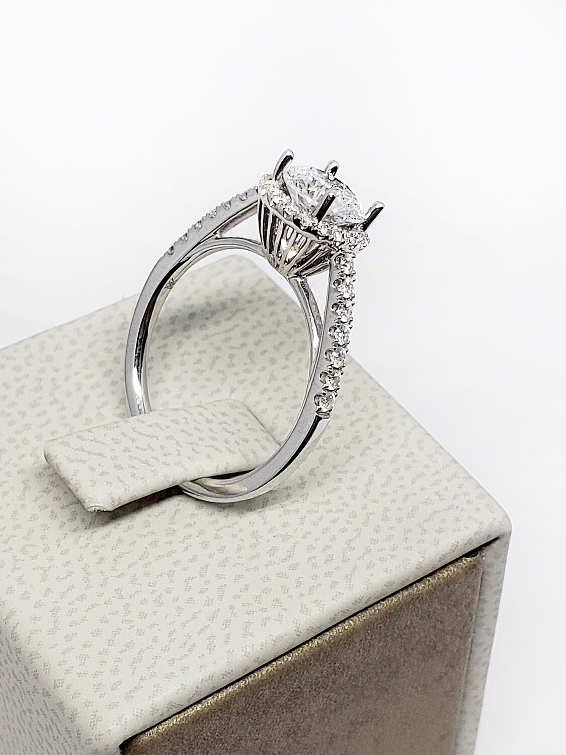 Cathedral Style Halo Diamond Ring