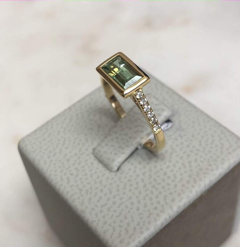 Bezel Set Solitaire with Diamonds