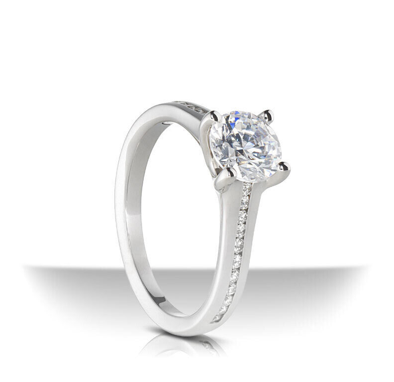 Round Channel-set Diamond Ring