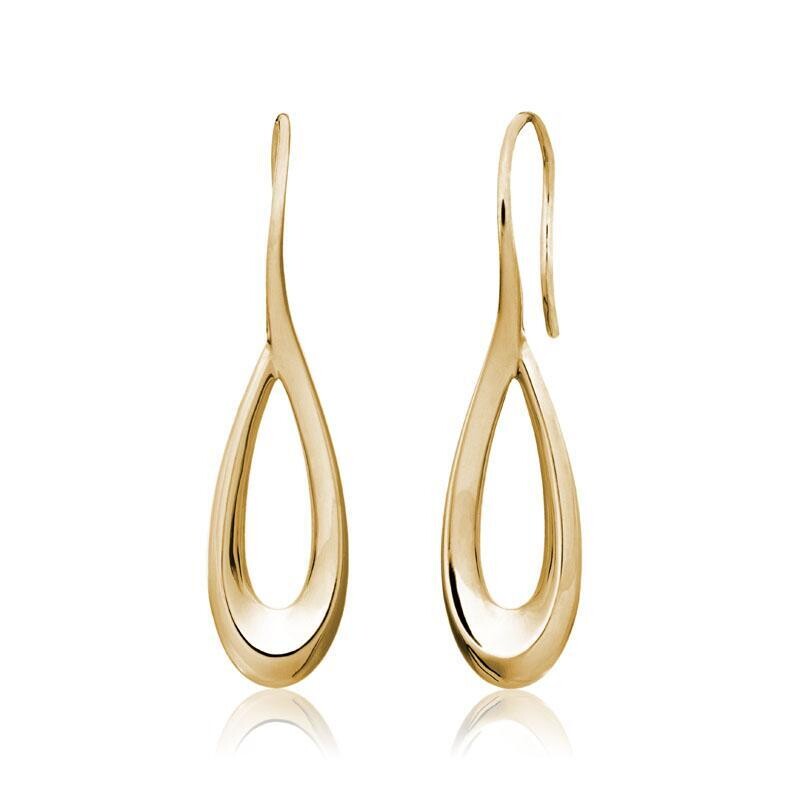 Yellow Gold Wire Drop Earrings