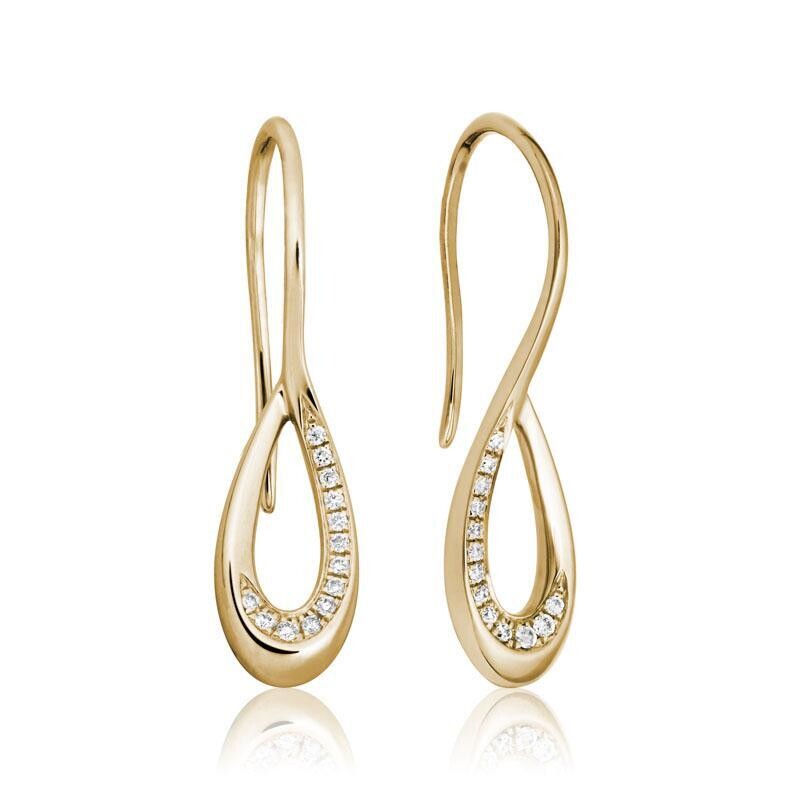 Yellow Gold & Diamond Drop Earrings