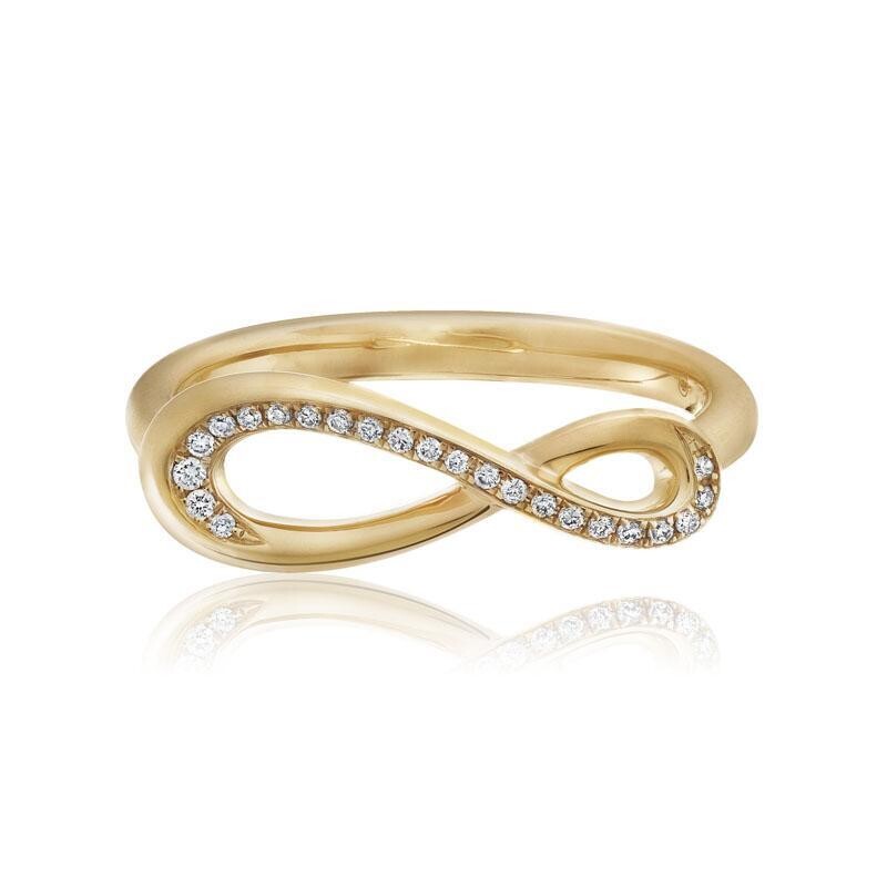 Yellow Gold & Diamond "Infinity" Band Ring