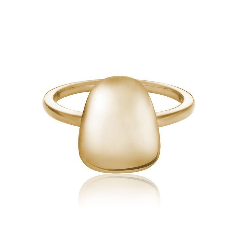 Curved Yellow Gold Stackable Band Ring