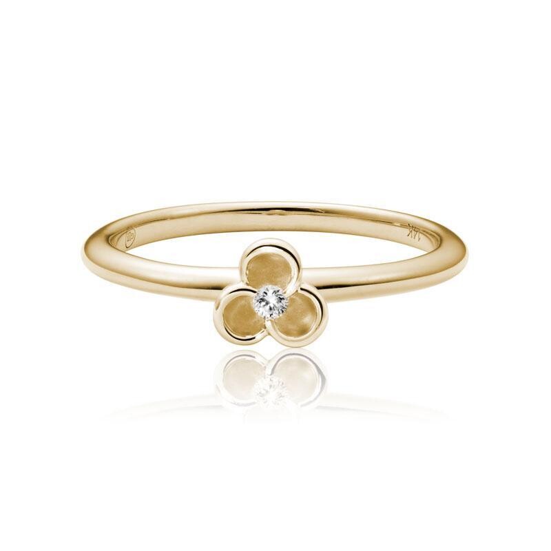 Yellow Gold & Diamond "Flower" Ring