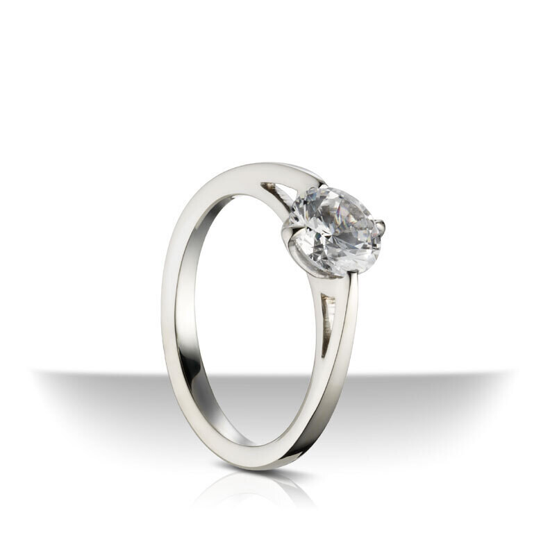 Palladium Turned-Prong Solitaire