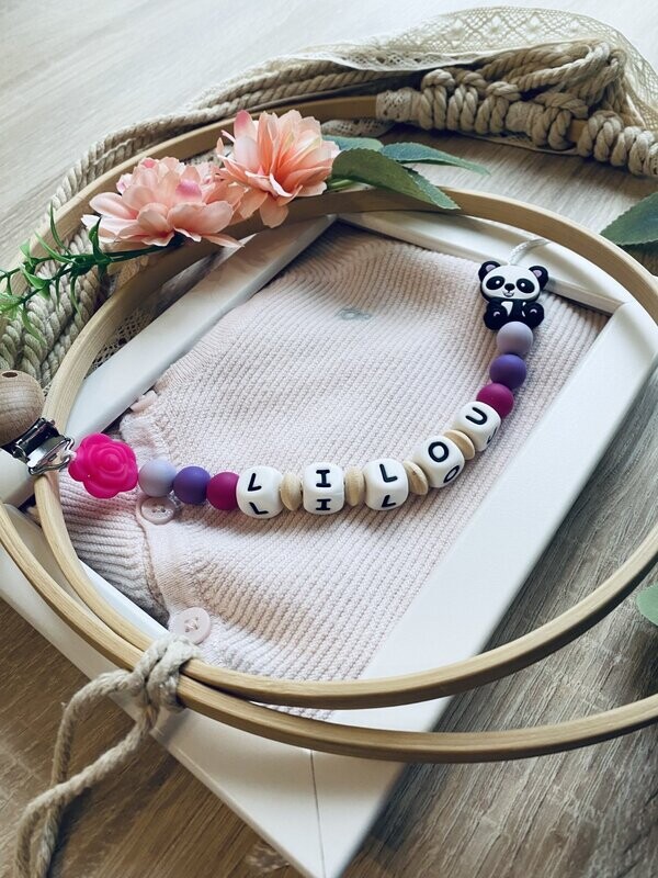 Attache tétine - Panda Myrtille
