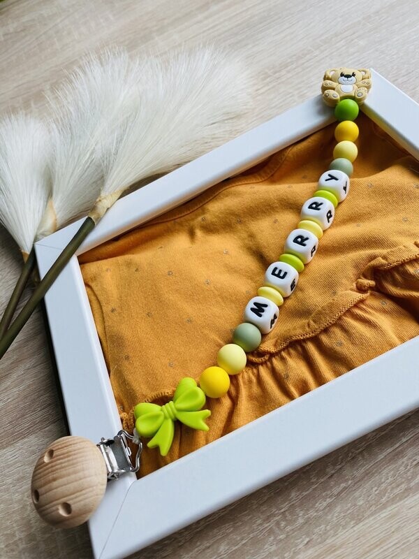 Attache tétine - Nounours Citron