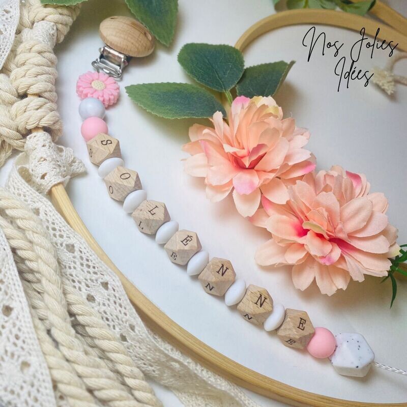 Attache tétine - Fleur de Coton