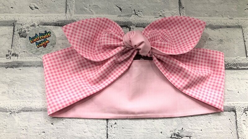 Gingham Girl! Baby Pink Deluxe Bandana