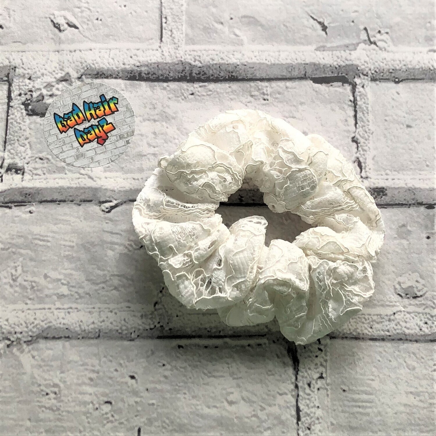 Don't Be so Lacey! Ivory Deluxe Scrunchie