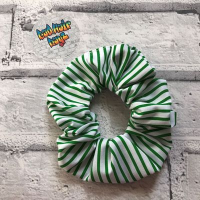 Line Up! Green/White Budget Scrunchie