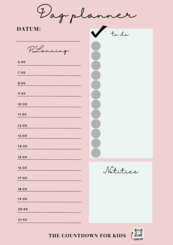 Dag-planner Kladblok Roze A5