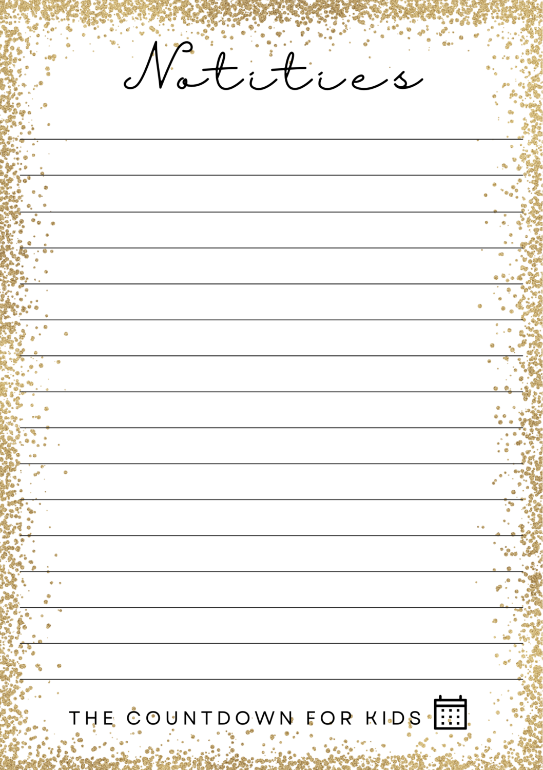 Notitieblokje Gold Confetti A5 formaat