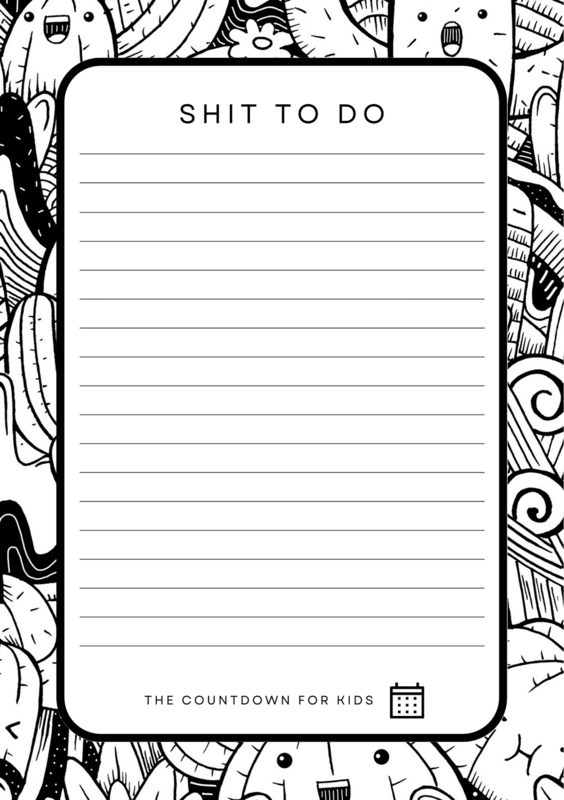 Notitieblokje "Shit to do" Black&White A5 formaat
