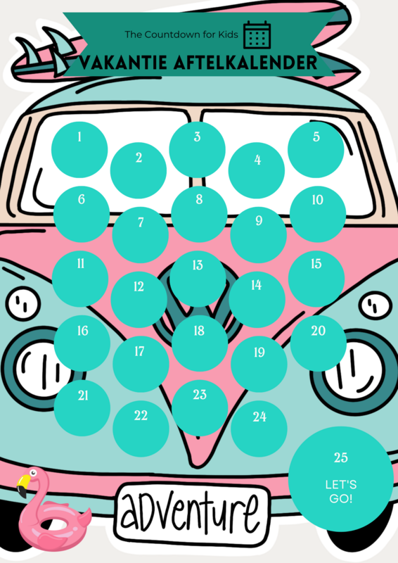Vakantie Aftelkalender met bijpassende stickers "Camp-well"