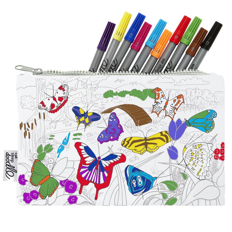 Etui Butterflies incl. uitwasbare stiften