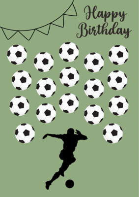 Verjaardag Aftelkalender (A4 formaat) met bijpassende stickers "Voetbal-Fanatic"