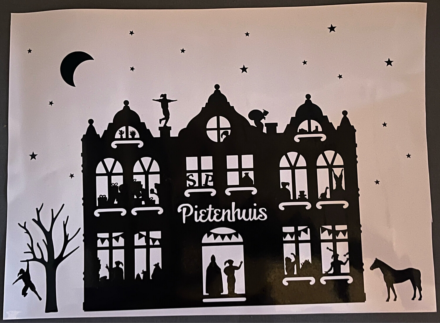 Statische Raamsticker Pietenhuis Klein