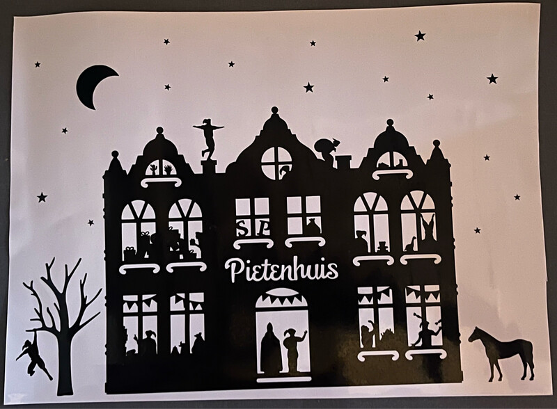 Statische Raamsticker Pietenhuis Klein
