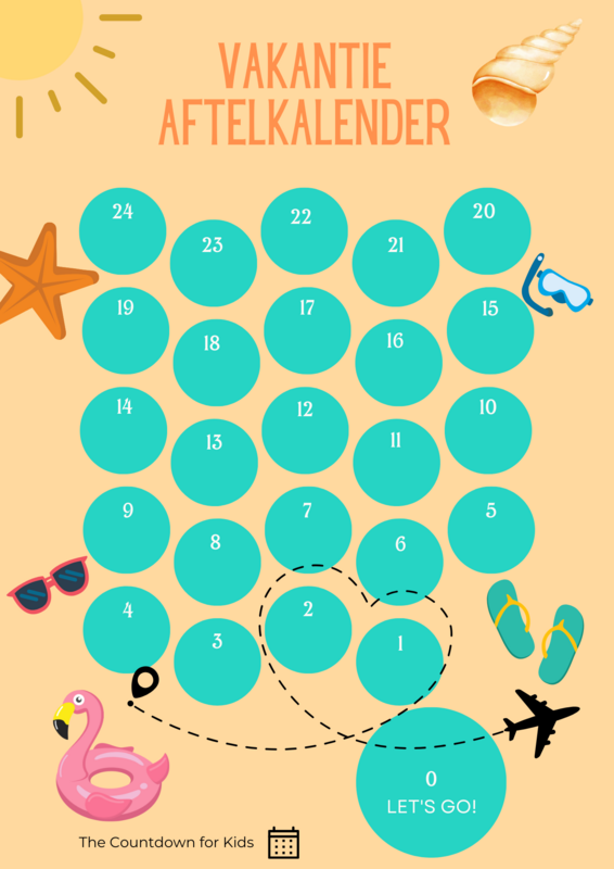 Vakantie Aftelkalender met bijpassende stickers "Come fly with me"