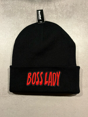 Muts/Beanie Zwart “Boss Lady”