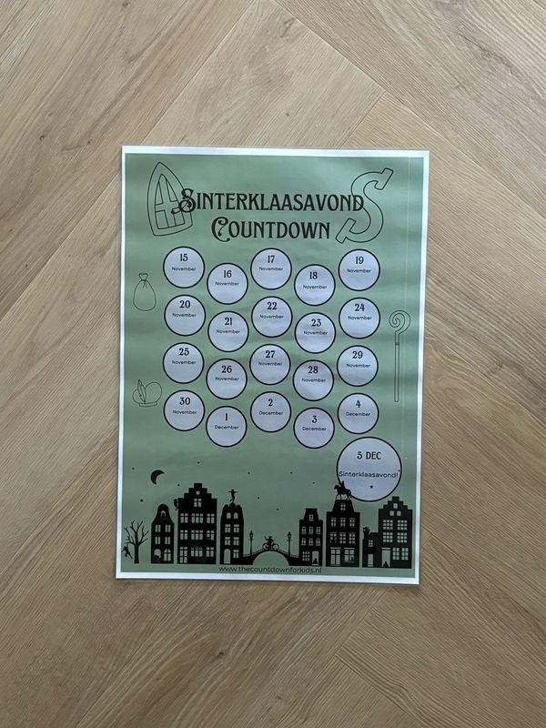 Aftelkalender Sinterklaasavond A3 formaat