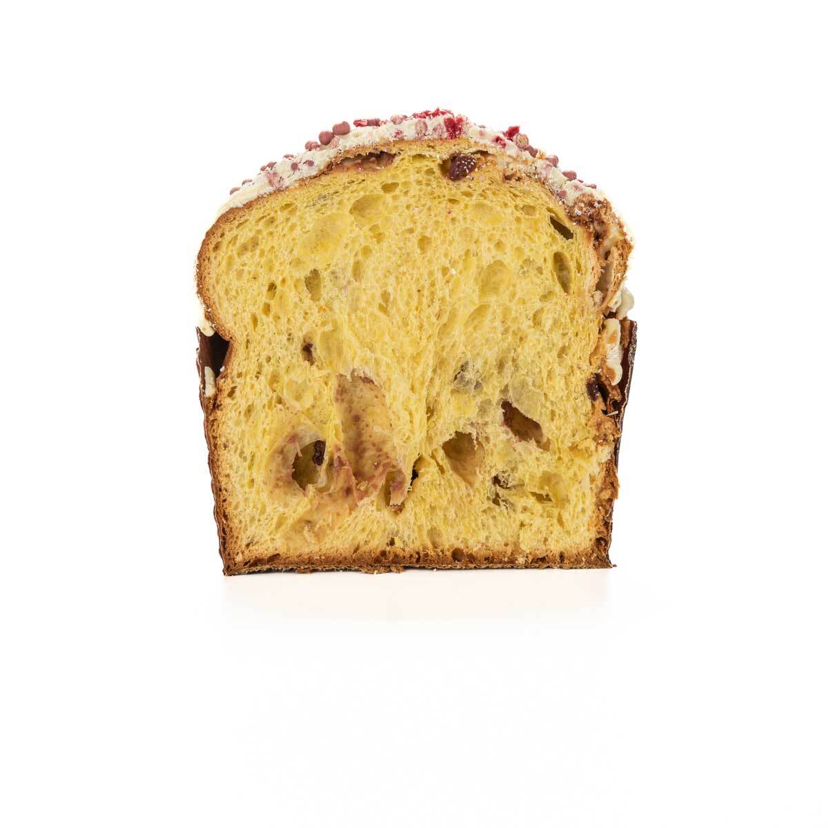Panettone artigianale al cioccolato bianco e fragoline di bosco
