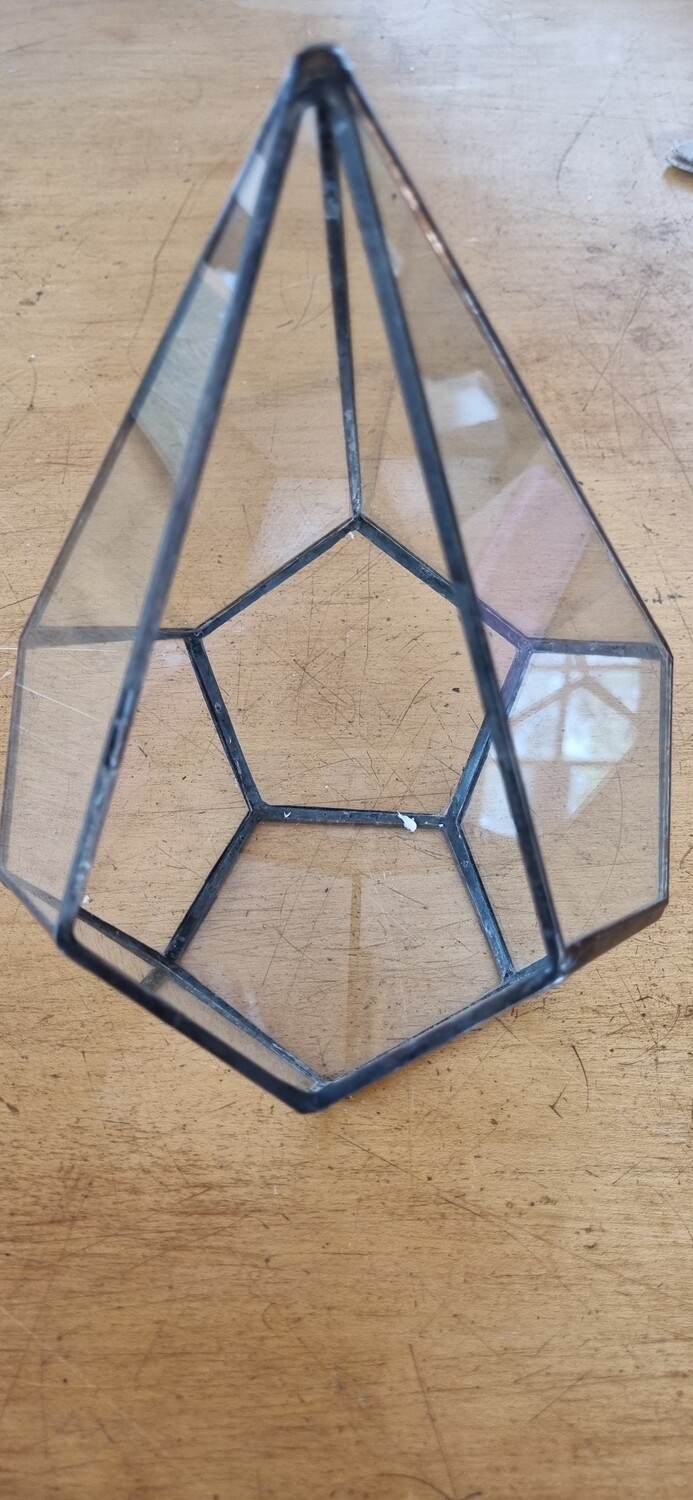 Glass Terrarium - Pentagon open