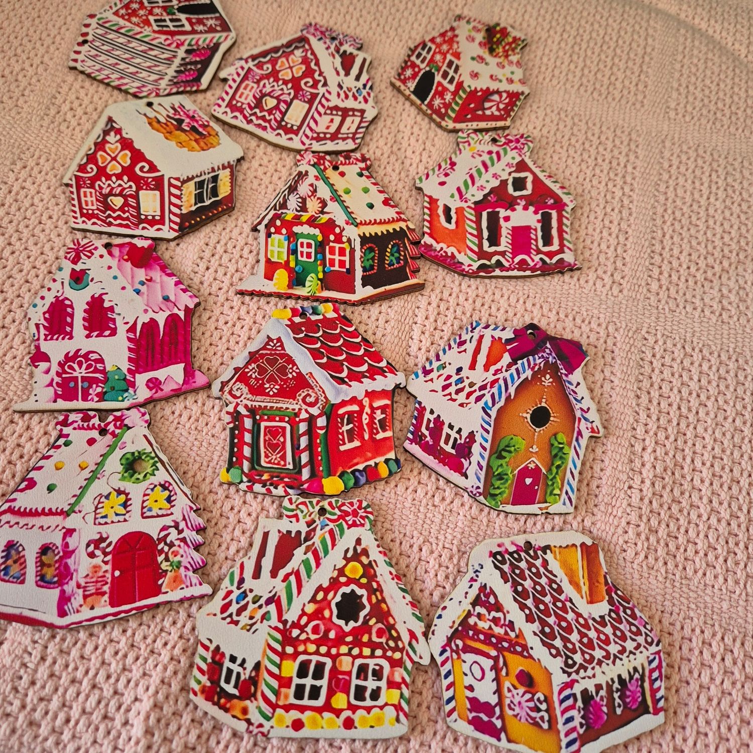 Wooden crafted Christmas tree houses