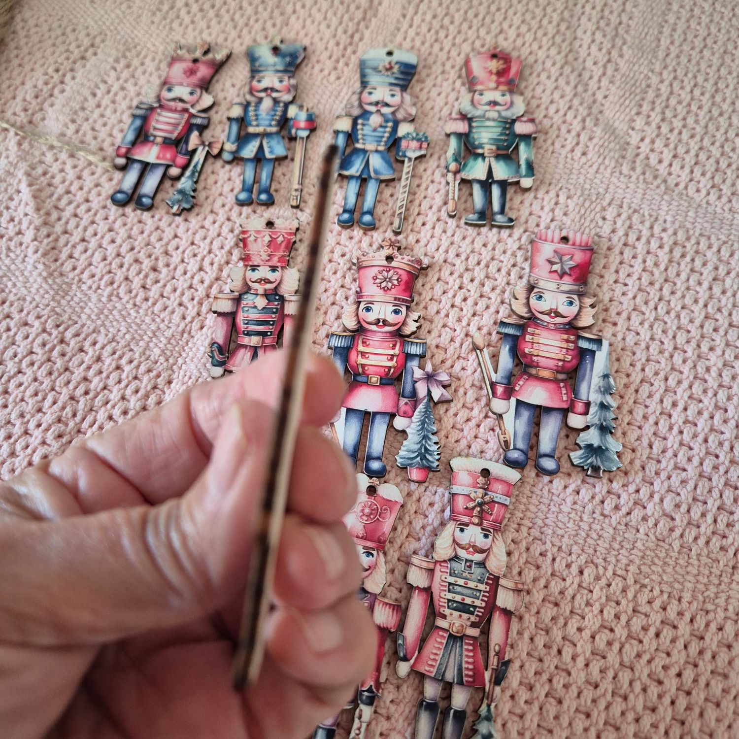 Hand crafted wooden tin soldiers