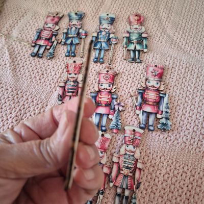 Hand crafted wooden tin soldiers