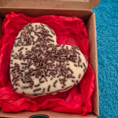 Womans day heart with chocolate vermicelli