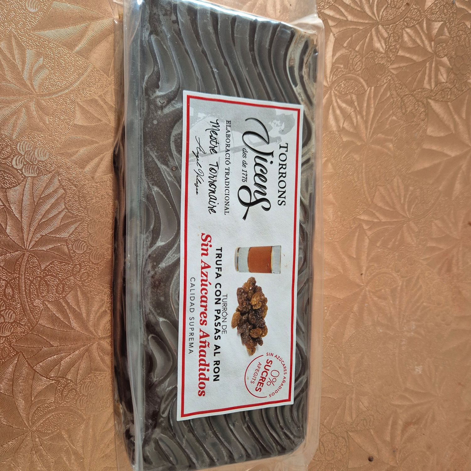 Rum and raisin Nougat block.