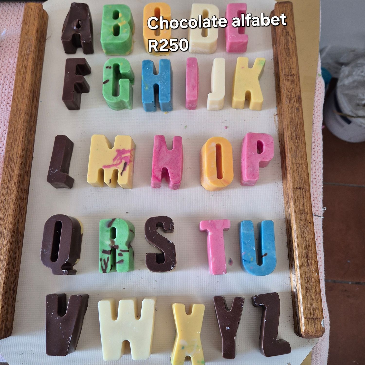 Learn your children to read chocolate alphabet 