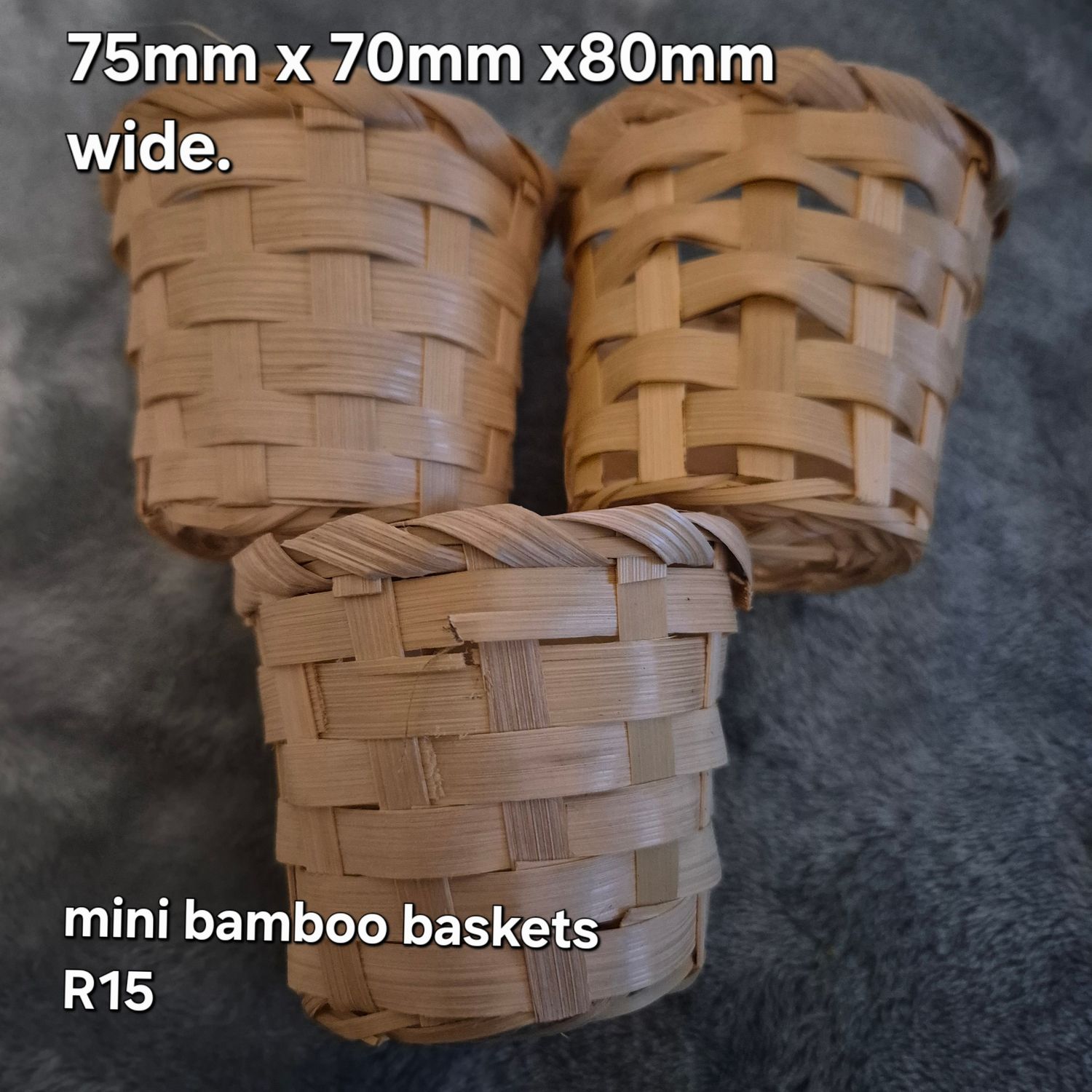 Mini bamboo baskets for snacks