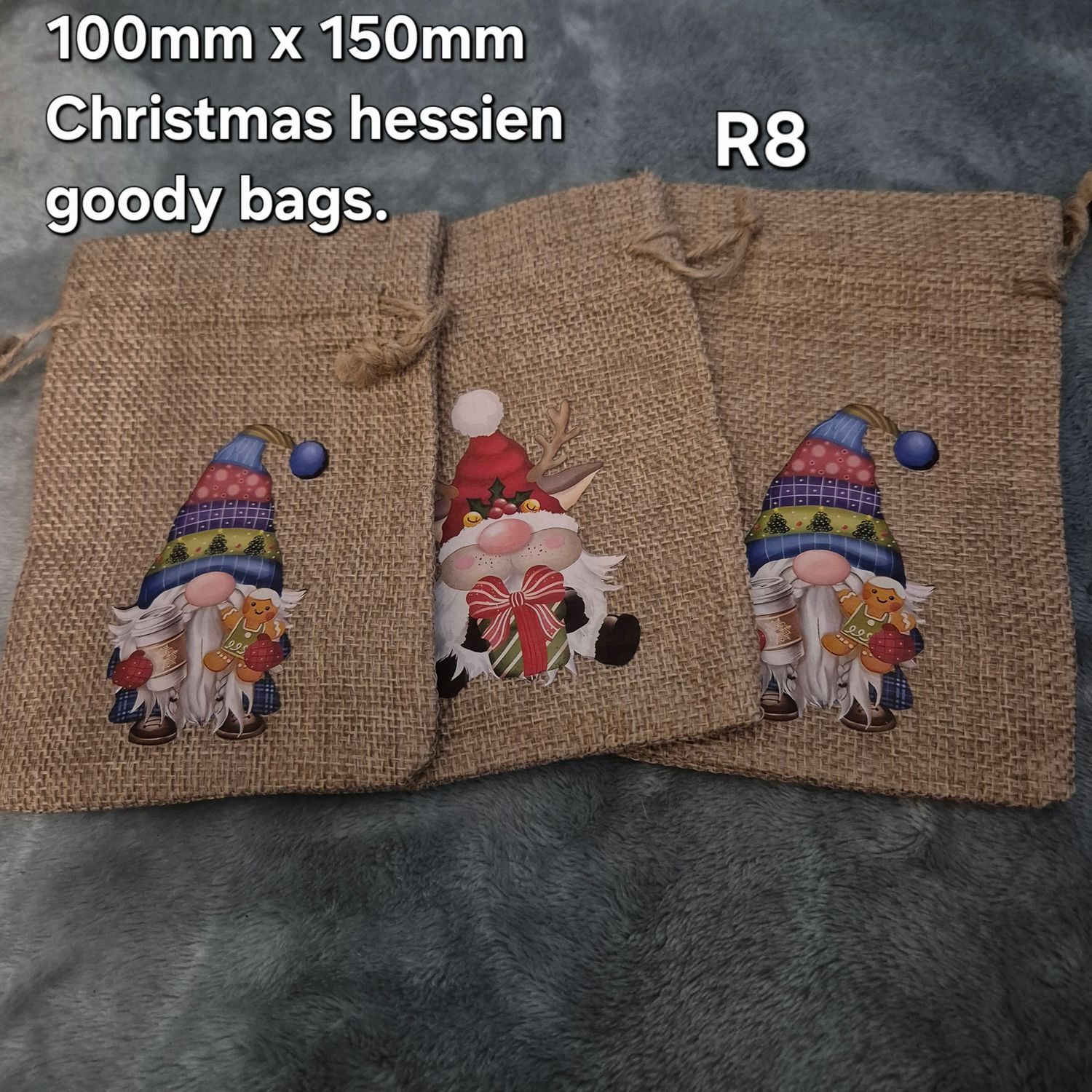 Christmas hessien goody bags