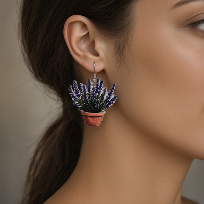 Lavender earrings for the plant lovers