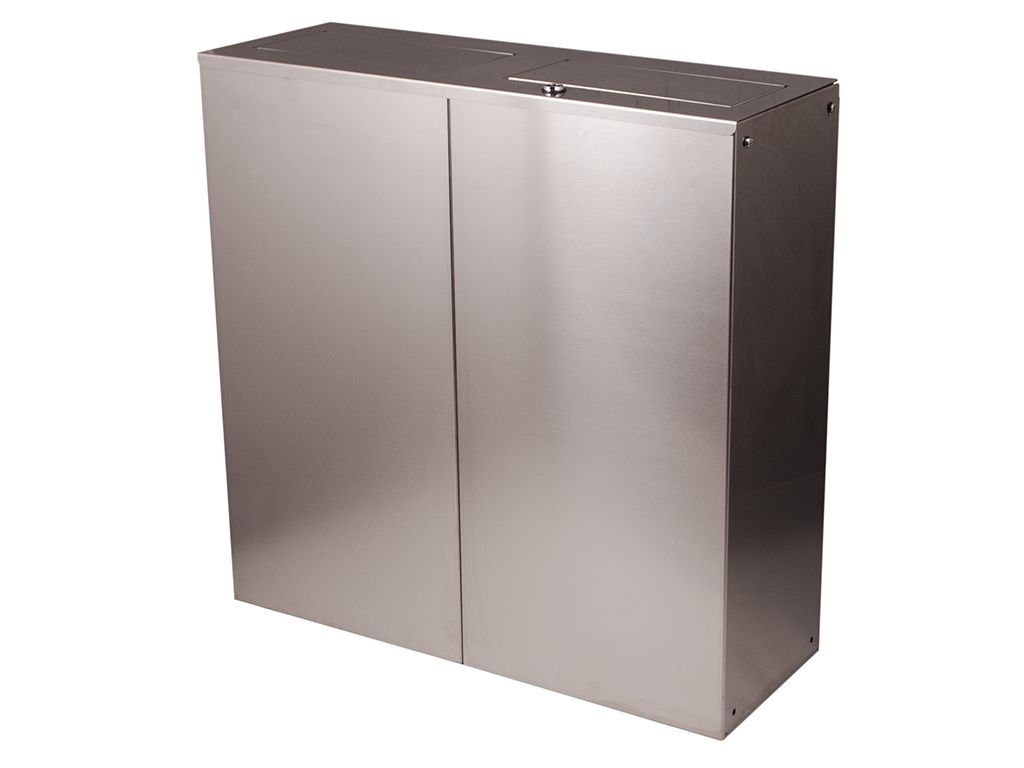 CESTINO CON BASCULANTE 60LT x2  TOTAL INOX MODULARE