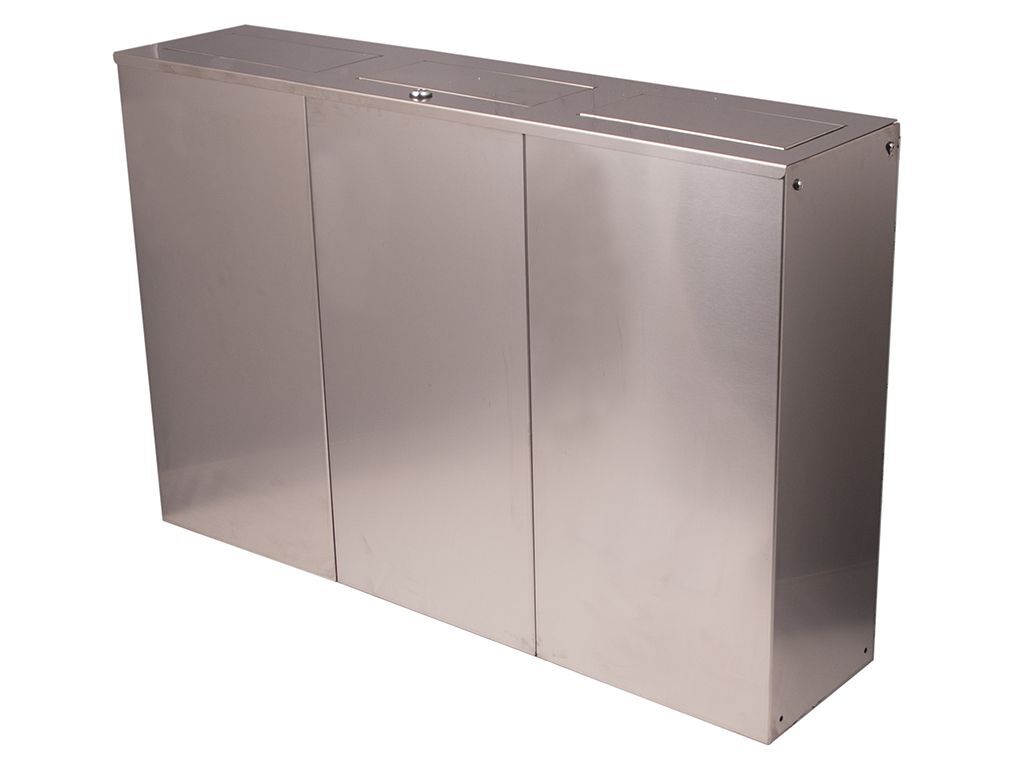 CESTINO CON BASCULANTE 60LT x 3 TOTAL INOX MODULARE