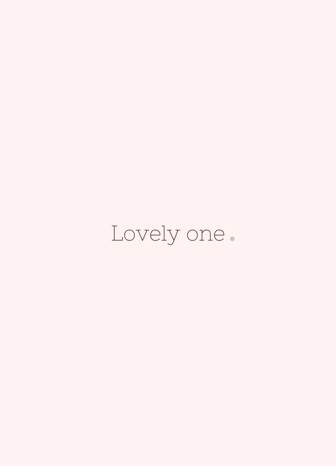 Lovely one.